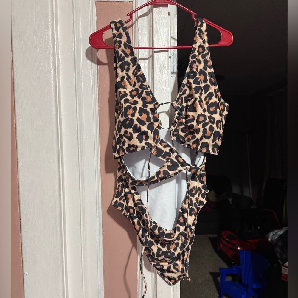Leopard Print Women Swim One Piece